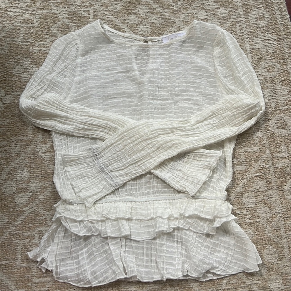 White long sleeve top